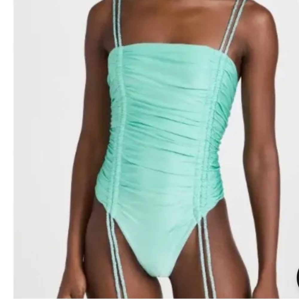 BAOBAB Mint Green Ruched Swimsuit Size S
